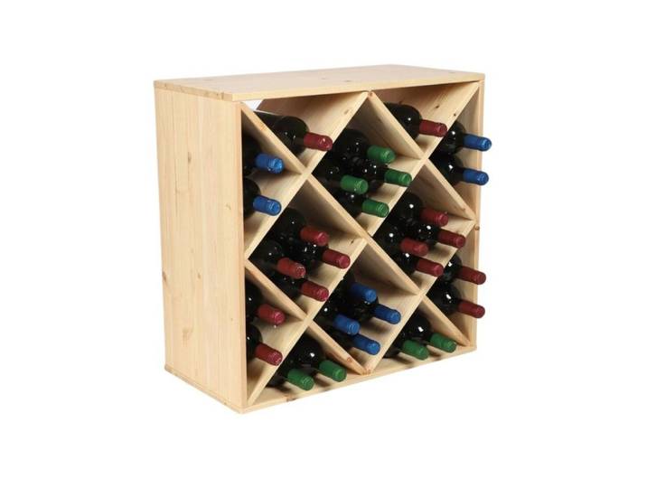 PROREGAL® Weinregal VINCELLAR MOD Flaschenregal Modulares System Massivholz, Weinständer Massivholz Stapelbar Weinschrank Küche Vorratsraum Keller