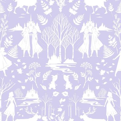 York Wallcoverings Disney Frozen 2 Nordic Purple Glitter Wallpaper