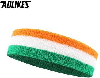Inspired Living AOLIKES Sports Headband Cotton Sweatband Headband For Running Gym Basketball And Fitness orange White Green