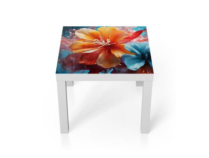 DEQORI Couchtisch 'Flüssige Blumenkunst', Glas Beistelltisch Glastisch modern