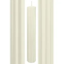 Wiedemann Kerzen Rillen Kerzen Elfenbein 300 x Ø 45 mm, 4 Stück