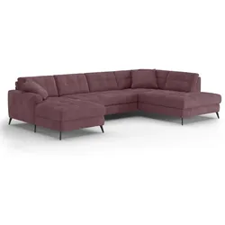 SOMETA Wohnlandschaft Matteo II Stoff Burgundy