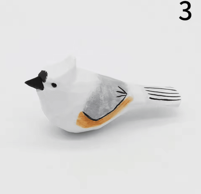 Inspire Curations Hand Carved Wooden Bird Figurine Mini Handmade Wood Bird Decor Cute Ornament 3