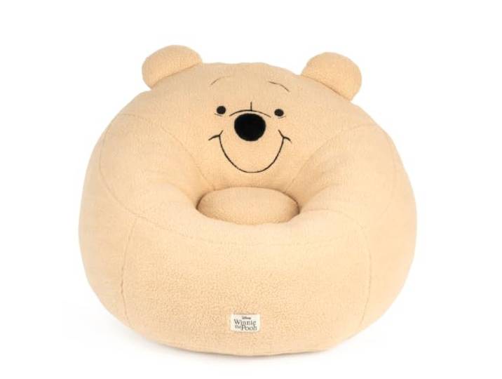 Disney Winnie Puuh Plüsch-Sessel für Kinder, weich gepolsterter Kleinkind-Sofasitz mit Rückenstütze, leichter, gemütlicher Cartoon-Lounge-Sessel für Schlafzimmer, Kinderzimmer und Spielzimmer