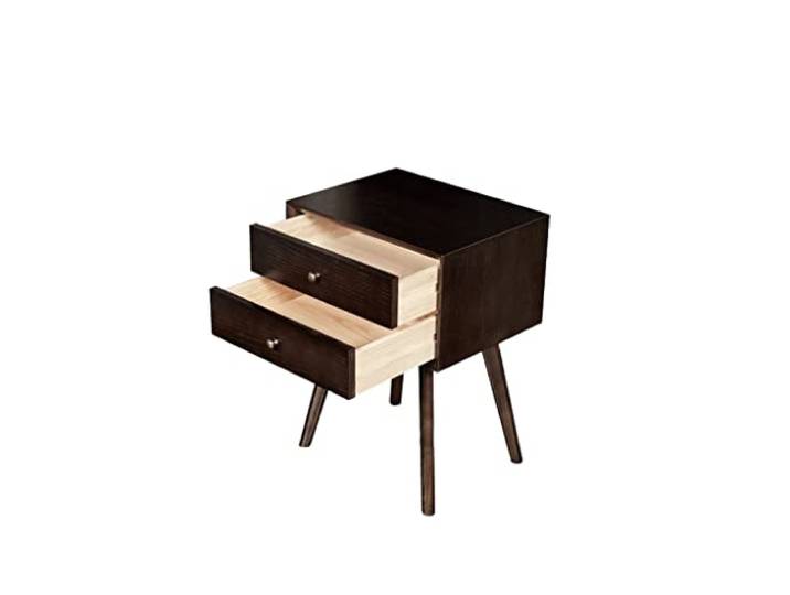 YCCHAH Bett mit Stauraum Nordic Retro Nachttisch mit Schublade Home Wohnzimmer Schlafzimmer Hohe Fuß Square Side Tabelle Desktop(Black)
