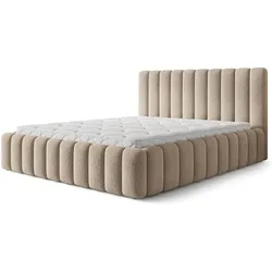 POLSTERBETT TEBA 160x200 cm mit Bettkästen - Beige