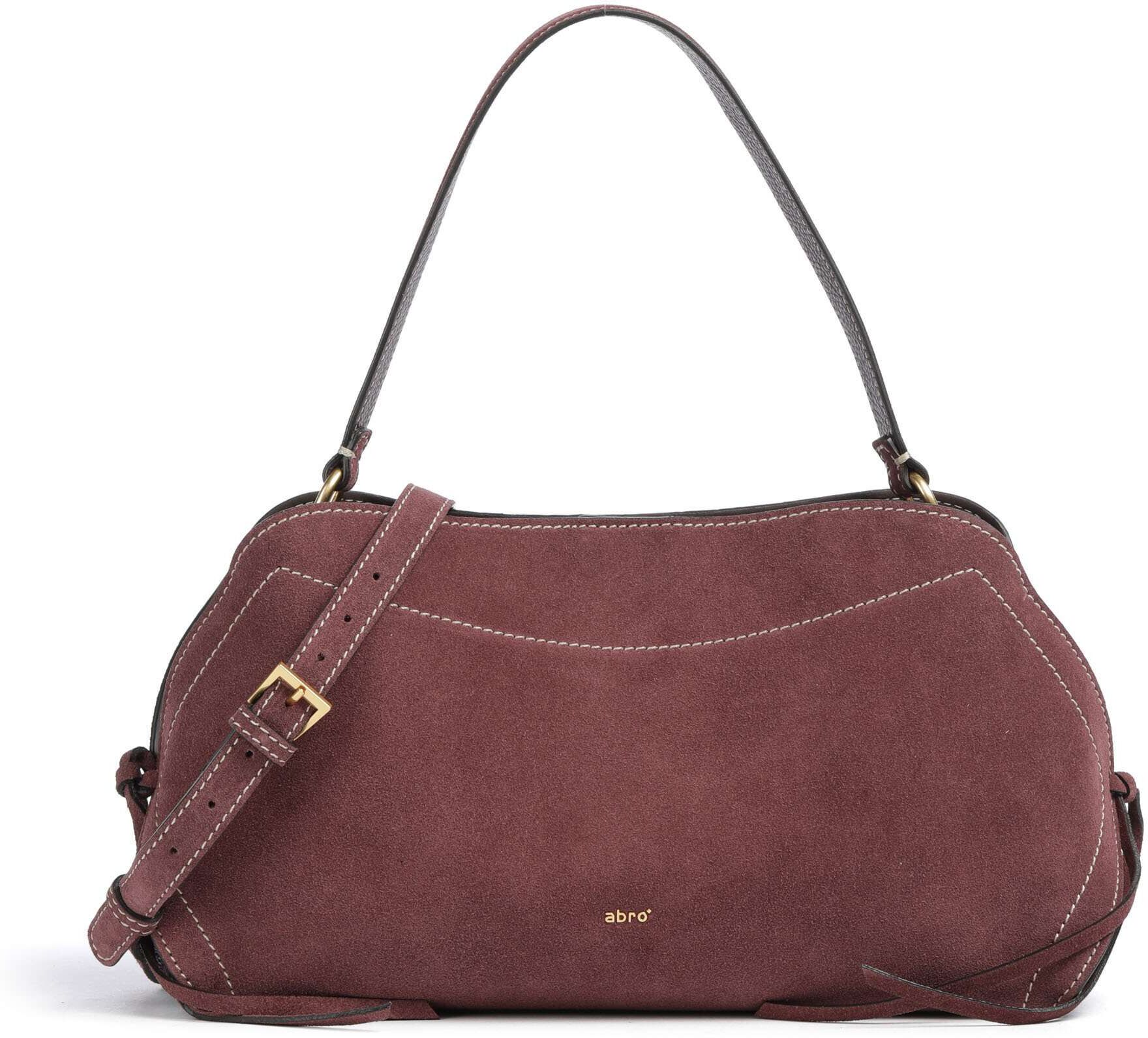 Abro Suede Necessity Small Schultertasche aus Leder, rot