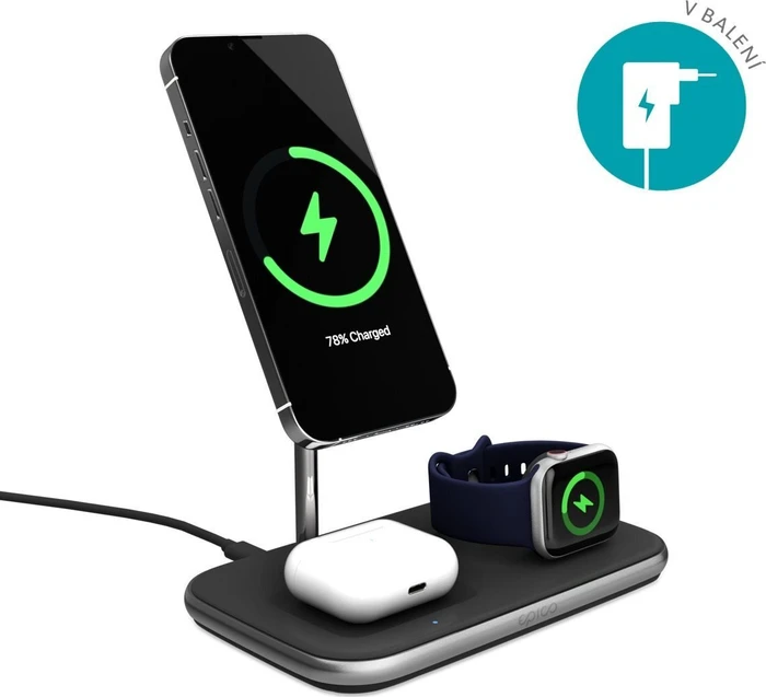 Epico 3in1 Wireless-LadegerätMade for MagSafe mit Adapter - Schwarz