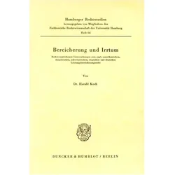 Bereicherung und Irrtum., Fachbücher von Harald Koch