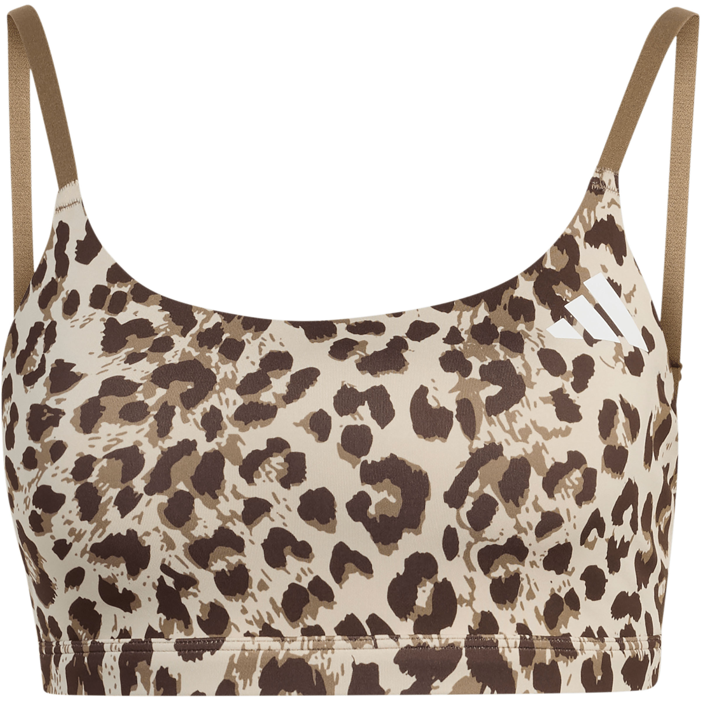 adidas Optime Essentials Leopard Light Support Sport BH Damen Sport-BHs beige Größe XS Training & Fitness | Yoga Schnell trocknend