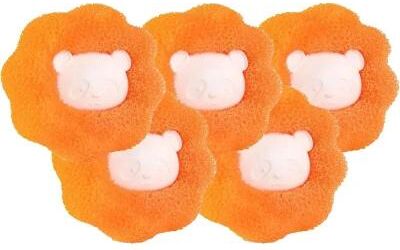 Inspire Curations Reusable Pet Hair Remover Laundry Balls Washing Machine Fur & Lint Catchers orange 5pc