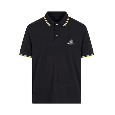 Poloshirt AQUASCUTUM ACTIVE "ACTIVE COTTON POLO Herren", Herren, Gr. XL, schwarz, Jersey, 100% Baumwolle, normal normal, Rundhals, Shirts, Poloshirt Herren, leichtes Kurzarmshirt, Polohemd, Outdoor, Sale