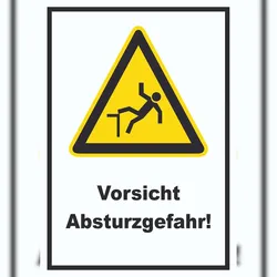 HB-Druck Vorsicht Absturzgefahr Schild  A4 (210x297mm)