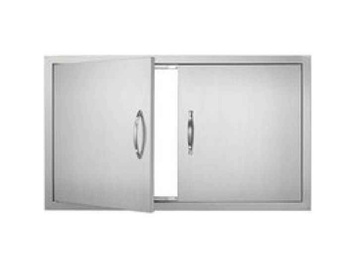 VEVOR Porte d'Accès pour Barbecue, Double Porte de Cuisine Extérieure 915x533x46 mm, Porte Encastrée en Acier Inoxydable, avec Poignées, pour Îlot de Barbecue, Placard Extérieure, Jardin, Argenté