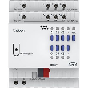 Theben Schaltaktor HM 6 T KNX, 4940240, für Heizung, 6 Kanäle, bis 0,45 Ampere, für Hutschiene, KNX