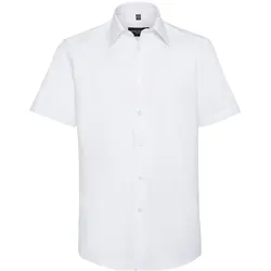 Russell Collection Tailliertes Oxford Hemd - Kurzarm, white, M