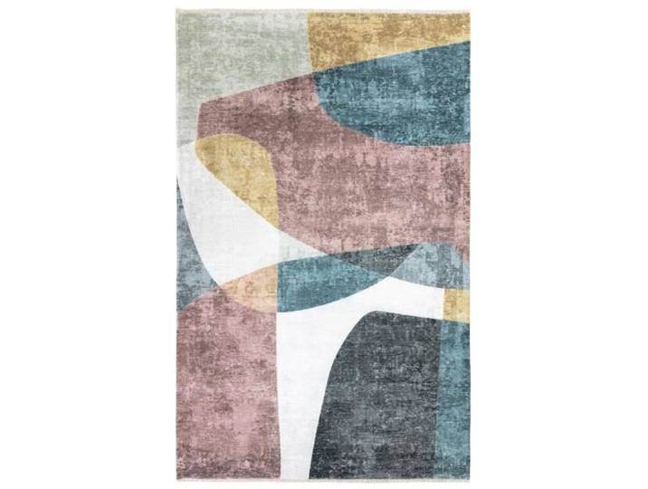 Tapis Moderne - TESSO LIVING - Multicolore - Poils Courts - Lavable