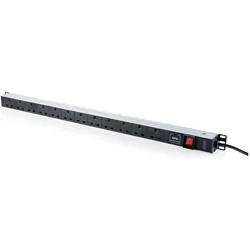 Digitus 1U PDU,geschaltet,m.Überlastschutzabdeckung 12x UK Steckdosen,vertikale Montage, 1,8 m Kabel, USV Zubehör