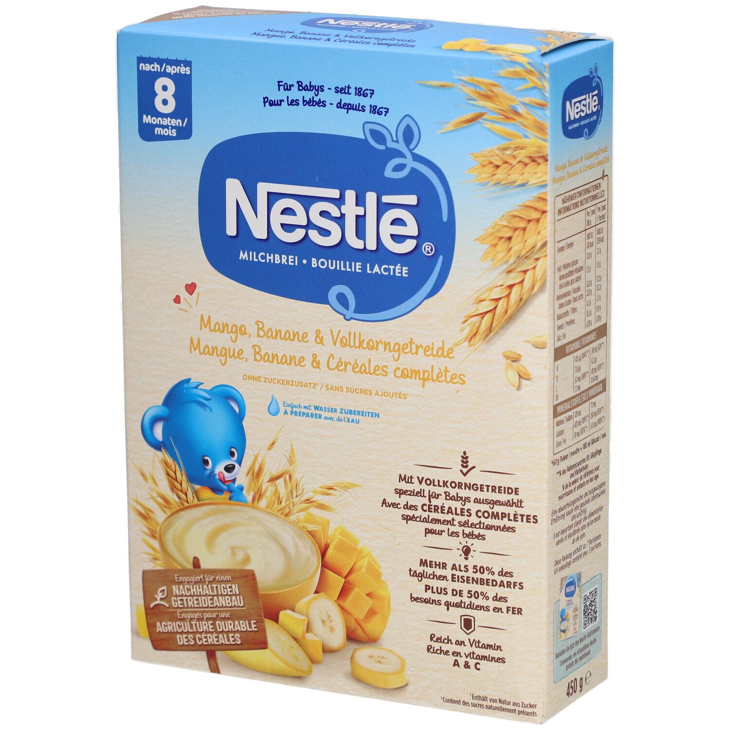 Nestle Milchbrei Mango Bana&Vollkorncer 6M 450 g Puder