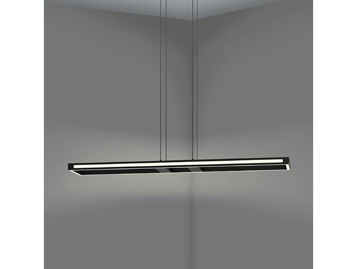 Suspension LED 116 x 20cm Noir aluminium / acier thermolaqué polycarbonate LED Module LED
