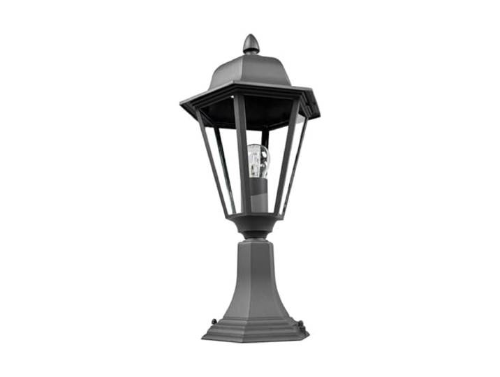 Lindby Außenleuchte Edana (spritzwassergeschützt (Modern) in Schwarz aus Aluminium (1 flammig, E27) - Wegeleuchte Pollerleuchte Wegelampe Sockelleuchte