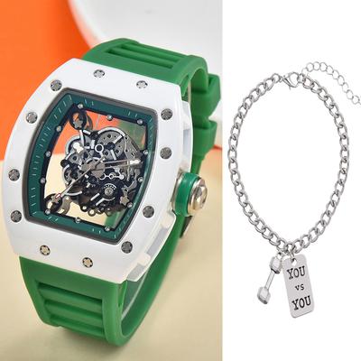 ModernMart Luxury Quartz Mens Watch Waterproof Minimalist Fashion Wristwatch green