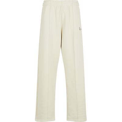 Jogginghose KARL KANI "Karl Kani Signature Straight Leg Sweatpants", Herren, Gr. M, US-Größen, beige, 65% Baumwolle, 35% Polyester, relaxed fit, Hosen Jogginghose