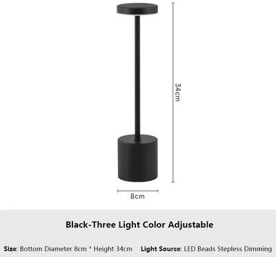 Inspired Living Retro Mushroom LED Table Lamp Touch Dimmable Bedside & Desk Light simple Black