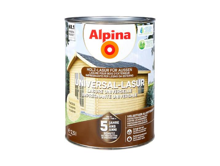 Alpina Universal-Lasur Farblos 2.5 l Seidenmatt