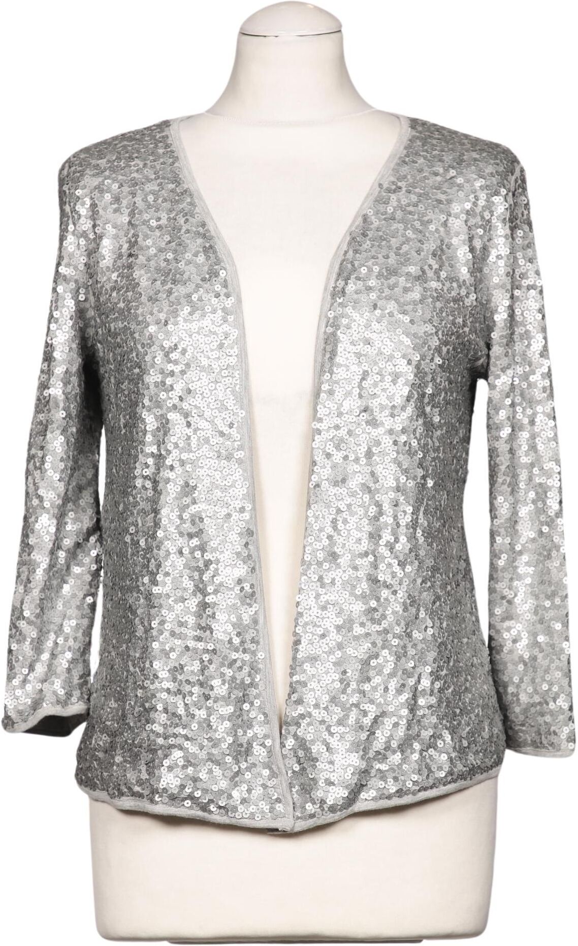 Herzensangelegenheit Damen Strickjacke, Silber, Gr. M, kein / Etikett - Second Hand