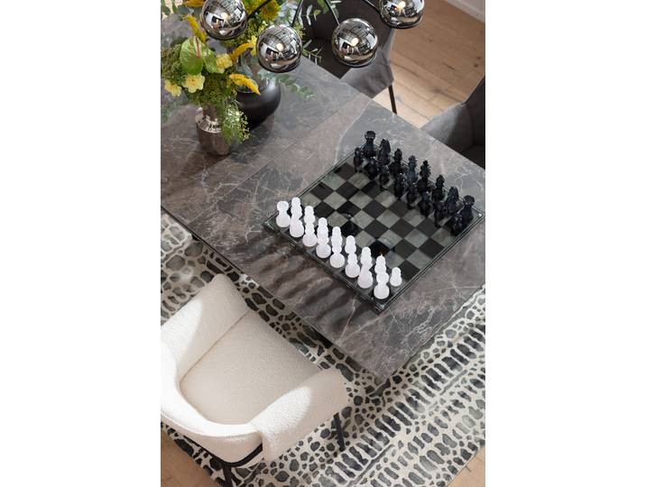 Schachspiel Transparent 60 x 13 x 60cm Durchsichtig/Schwarz/Weiß
