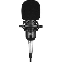 Media-Tech STUDIO- UND STREAMING-MIKROFON – Professionelles Kondensatormikrofon-Set (ganz schwarz) für Studioau, Mikrofon