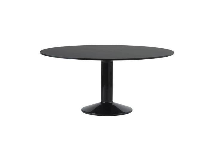 Muuto Table à pied central Midst Black linoleum-black, Ø160 cm