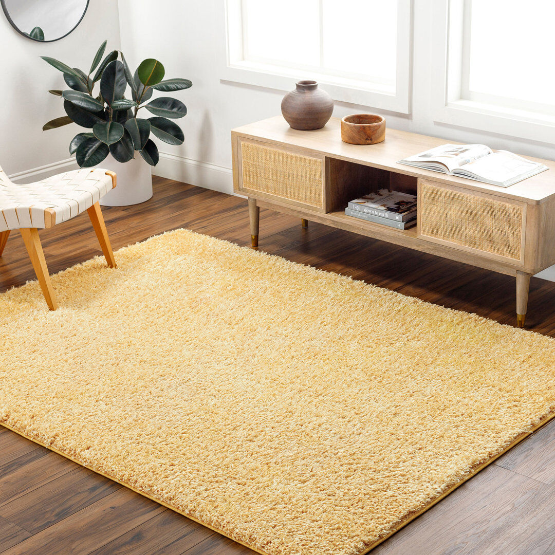 Brayden Studio Astri Area Rug Yellow Rectangle 160 x 213cm