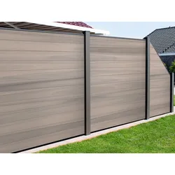 KAHRS Solid BPC-Zaunset, Bi-Color Sand, 1,9x180x180 cm, ohne Pfosten
