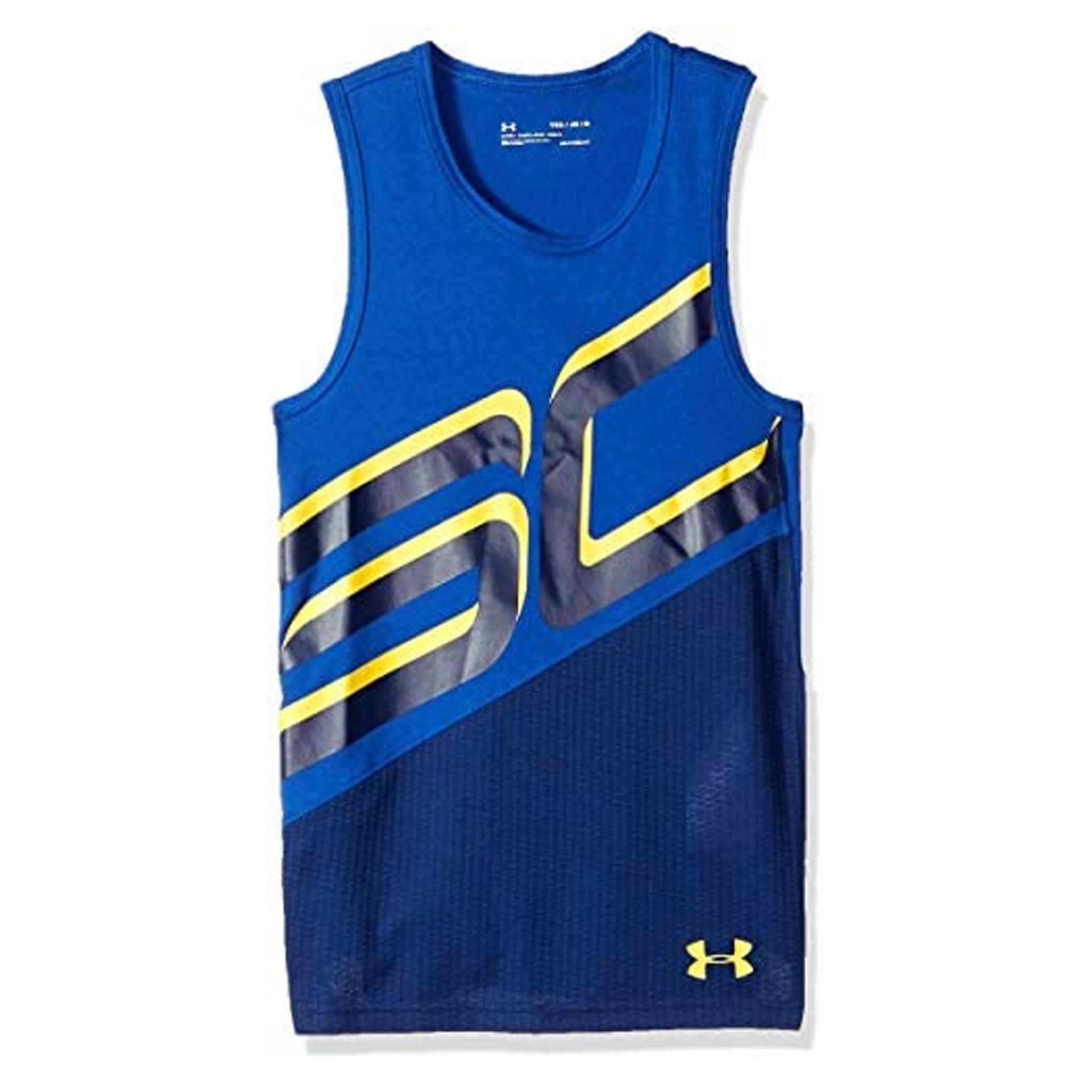 Under Armour Stephen Curry Ronde Hals Mouwloos Marineblauw Kinder Vest 1306222 400