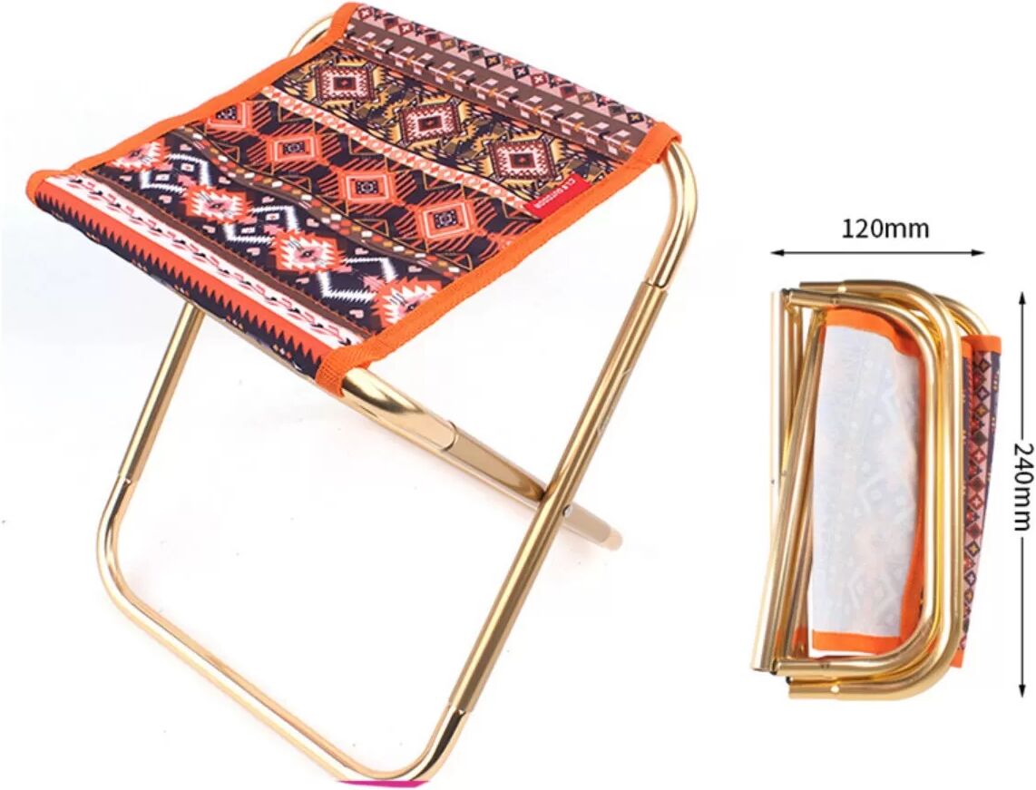 INF Tabouret pliant extérieur portable en aluminium 7075 avec assise polyester, rose