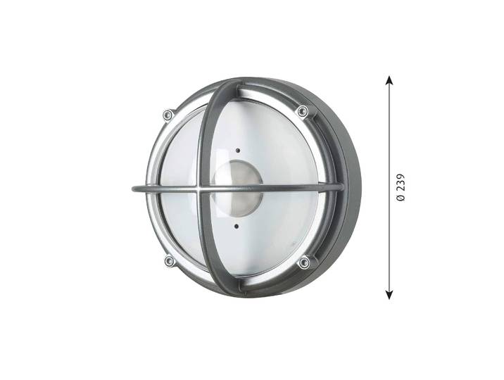 Louis Poulsen LED Außenwandleuchte Skot, alu / grau / zink, Aluminium, Design