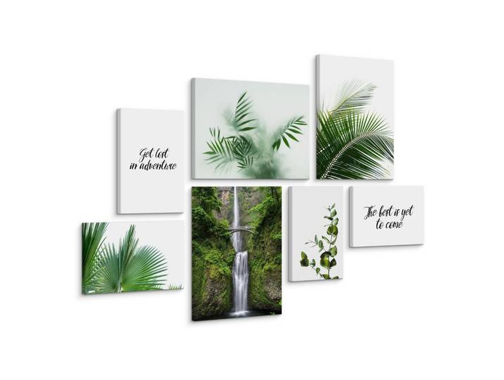 LEINWANDBILDER 7-er Set Pflanzen Zitate