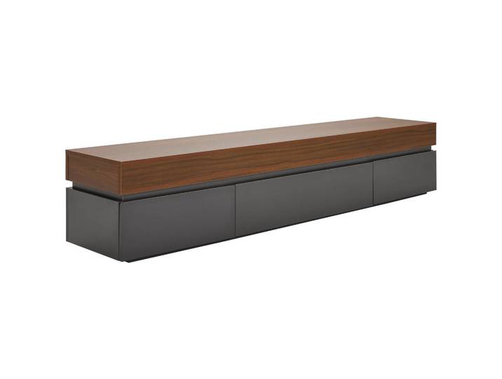Mid.you Lowboard, Grau, Walnussfarben, 3 Schublade(n) Schubladen, 200x38x40 cm, Wohnzimmer, TV Möbel, Lowboards
