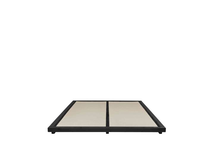 Lit futon style japonais en bois massif noir 180x200 + tatami