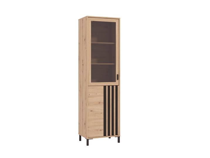 Vitrine HOME AFFAIRE LAVAL Vitrinenschrank, Glasschrank, Standvitrine, Highboard/Sideboard , artisan eiche, B:80cm H:192,5cm T:40cm, FSC-zertifizierter Holzwerkstoff, Glas, MDF, Metall, Schränke, Vitrine, Türen, 4 Einlegeböden, 5 Fächer, Gesamtmasse (B/T/H): 54,5/40/192,5 cm