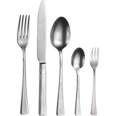 Besteck-Set PINTINOX "Leonardo", silber (altsilberfarben), 30 tlg., Edelstahl 18/10, Essbesteck-Sets, Optik stonewashed