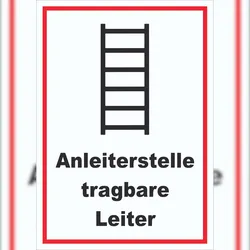 HB-Druck Schild Anleiterstelle tragbare Leiter A5 (148x210mm)