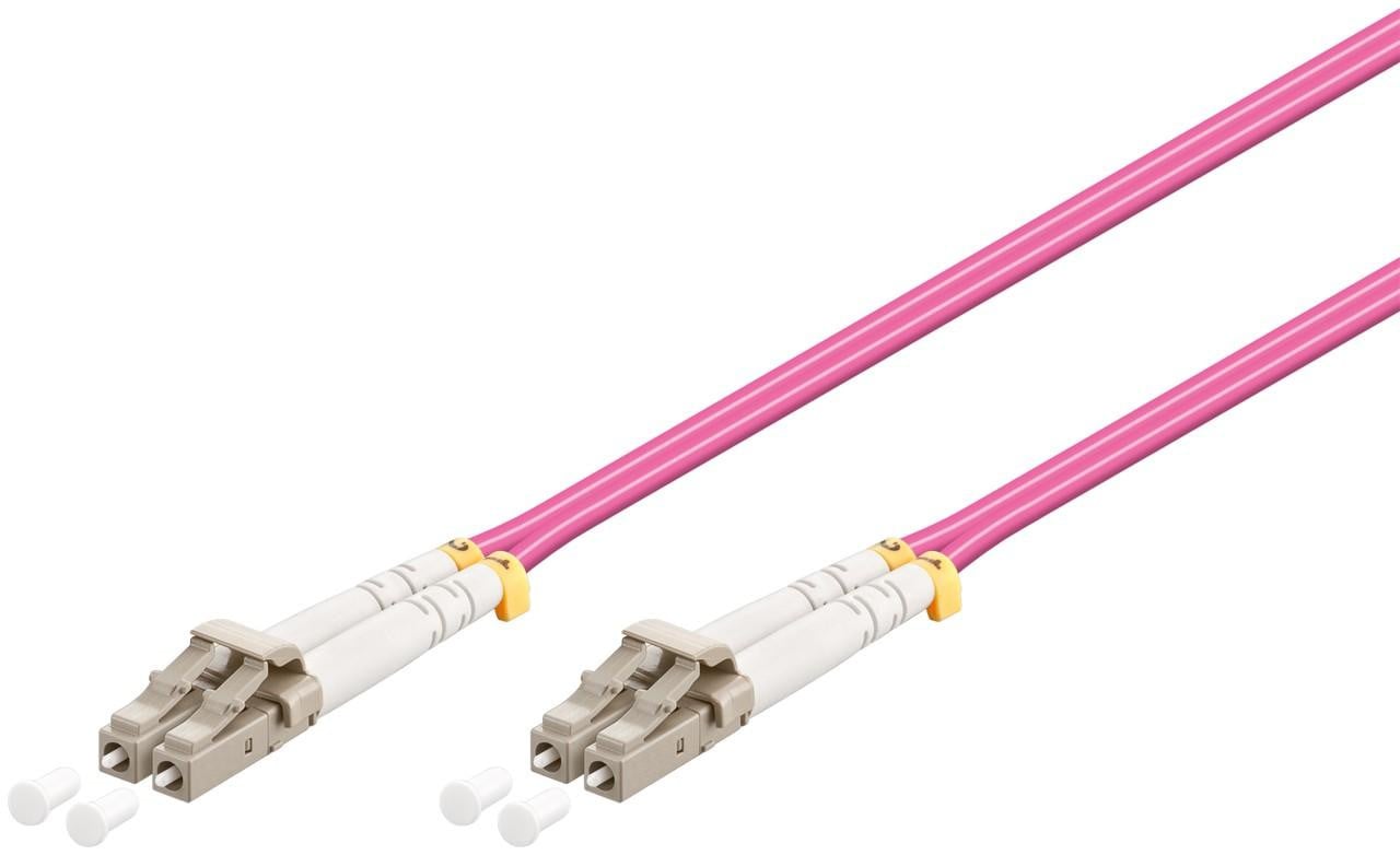 Goobay 95936 Glasvezelkabel multimode OM4 paars LC-UPC naar LC-UPC 3 meter