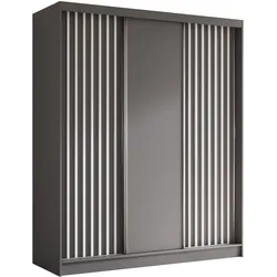 SCHWEBETÜRENSCHRANK LAMELLO 180/216/61 cm 3-türig Grau
