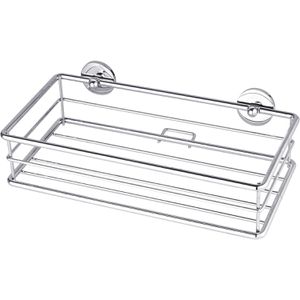Tesa Duschablage baath Plus 40213, verchromt, zum Kleben, Duschkorb, aus Metall, 25 x 12,5 cm