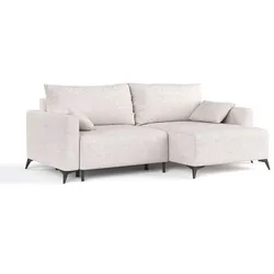 ECKSOFA NUVIO mit Schlaffunktion Hellbeige im Neve Stoff