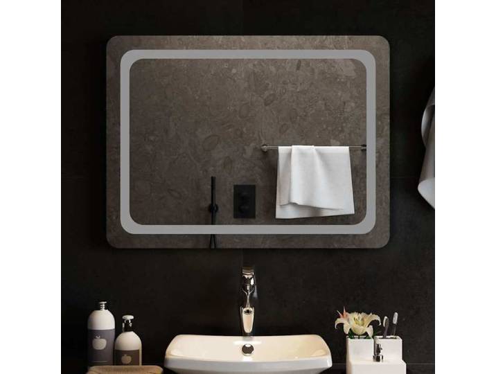 LED - Transparent - Miroir de salle de bain à LED - 80x60 cm - Miroir{190}
