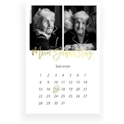 Einladungskarte 90. Geburtstag: Schick mit Fotos in Weiß
